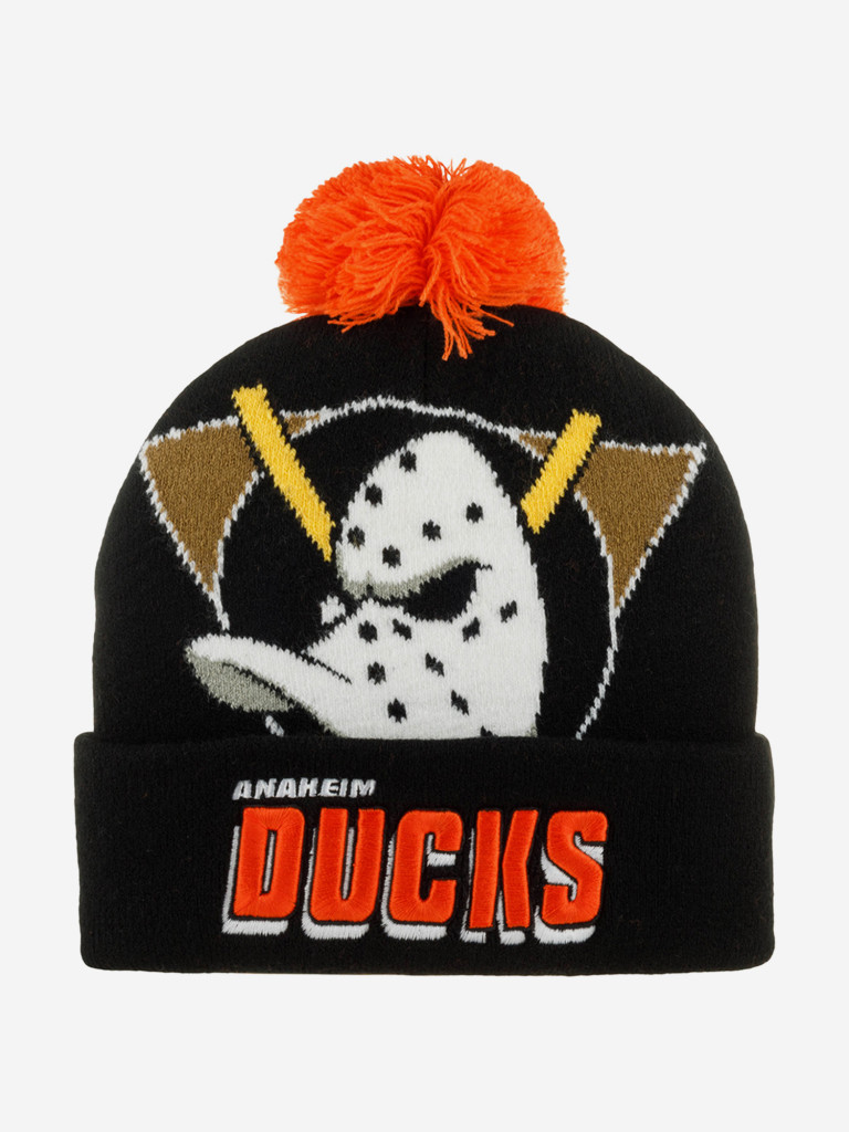 Шапка с помпоном MITCHELL NESS KTPCDX22016-ADUBLCK Anaheim Ducks NHL