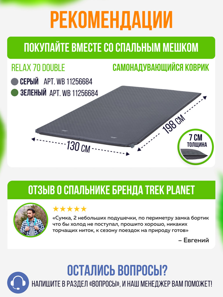 Cпальник-одеяло двойного размера Trek Planet Jersey Double