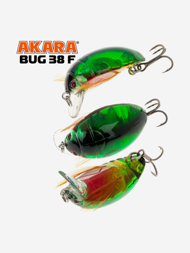 Воблер Akara Bug 38F кренк плавающий жук на голавля, язя, форель 4гр 6