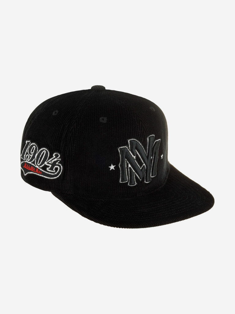 Бейсболка с прямым козырьком MITCHELL NESS HMUS6828-MNNYYPPPBLCK (черный)