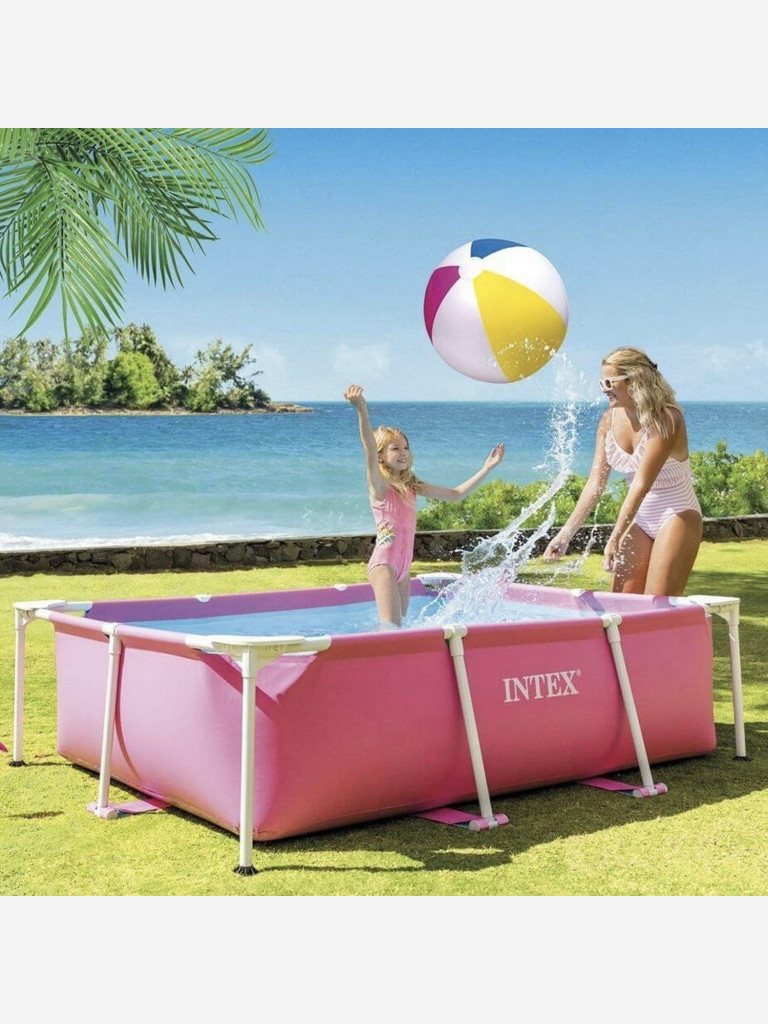 Каркасный бассейн Intex 28266 Pink Metal Frame (220х150х60см)
