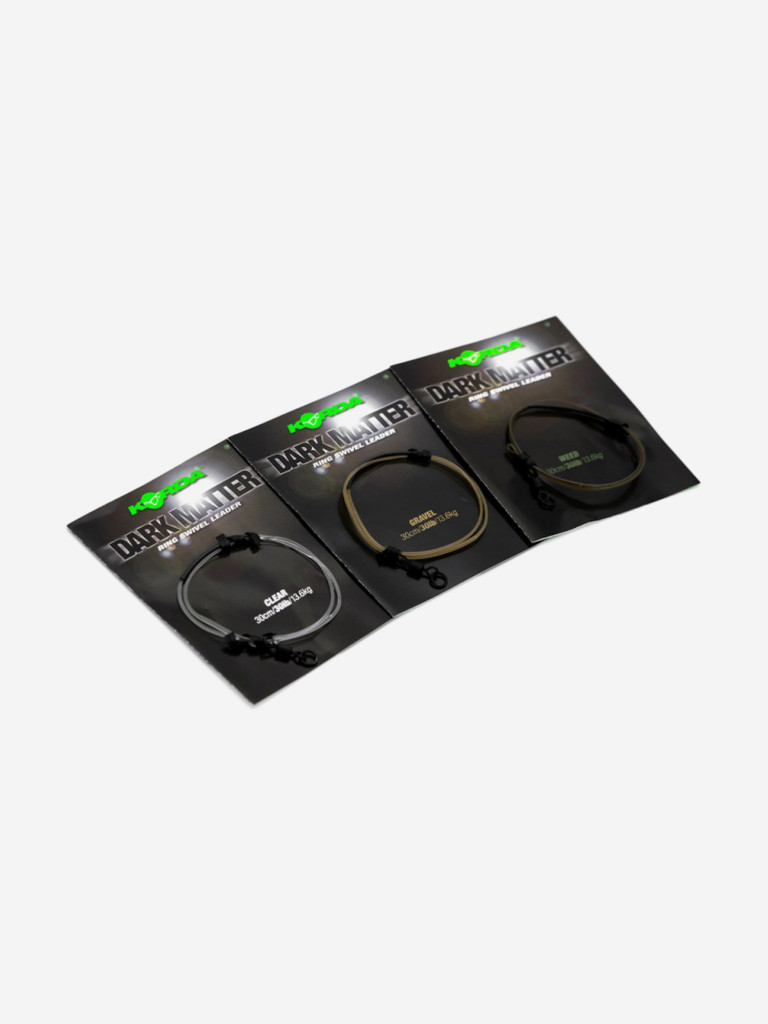Поводковый материал Dark Matter Ring Swivel Gravel KORDA 30lb 30см