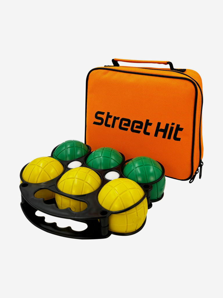 Набор для игры Street Hit Петанк, 6 шаров из пластика, зеленый+желтый