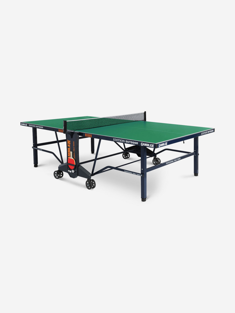 Стол теннисный всепогодный, для улицы, для дачи, для школы GAMBLER Edition Outdoor Зеленый, профессиональный, складной, с встроенной сеткой и колесами