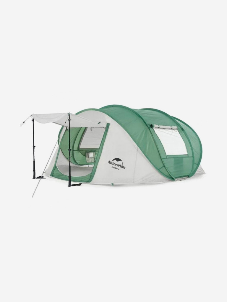 Палатка Naturehike, 4-местная, быстросборная, каркас фиберглас, серо-зеленая