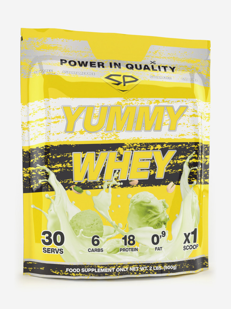 Сывороточный протеин Steelpower Yummy Whey, 900 г, 60% белка, Фисташка,  Мороженое (фисташковое мороженое)