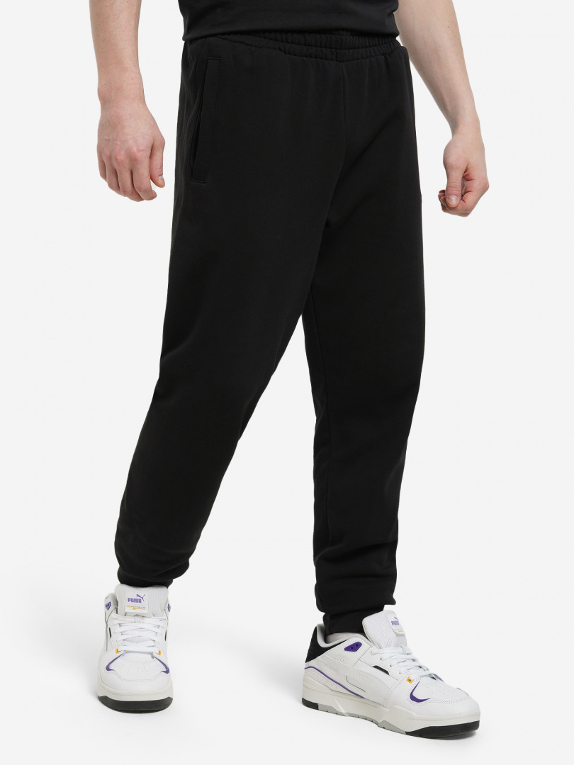фото Брюки флисовые мужские puma better essentials, черный