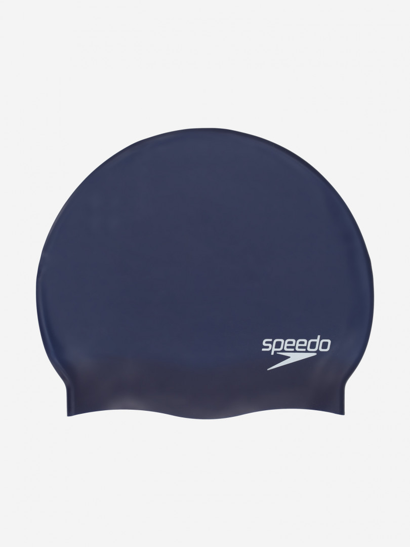 фото Шапочка для плавания speedo plain flat, синий