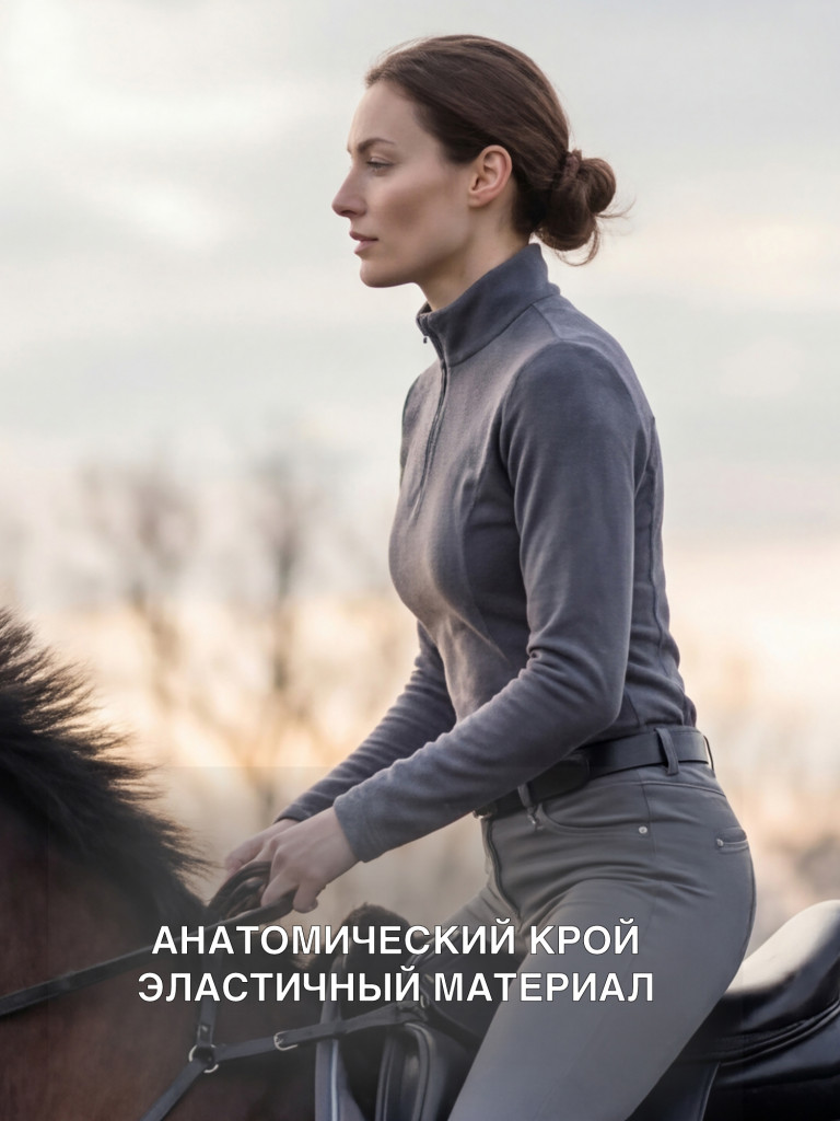 Лонгслив теплый женский Equestrian code Flannel для верховой езды