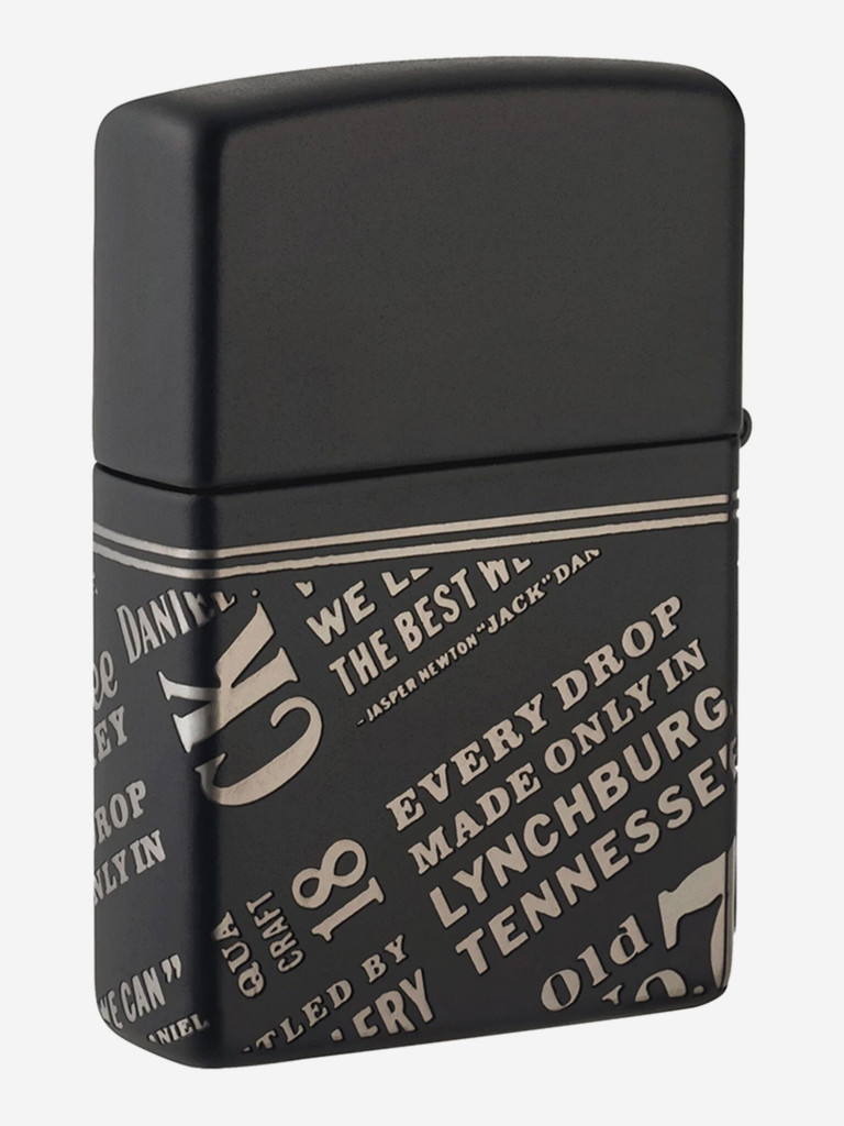 Зажигалка бензиновая ветроустойчивая Zippo Jack Daniel's Black Matte