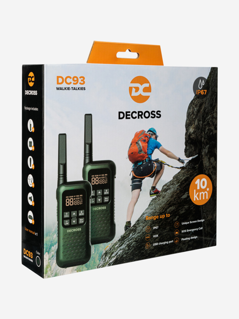 Комплект из двух радиостанций Decross DC93 Dark Green Twin EU с ЗУ черный  цвет — купить за 6490 руб., отзывы в интернет-магазине Спортмастер