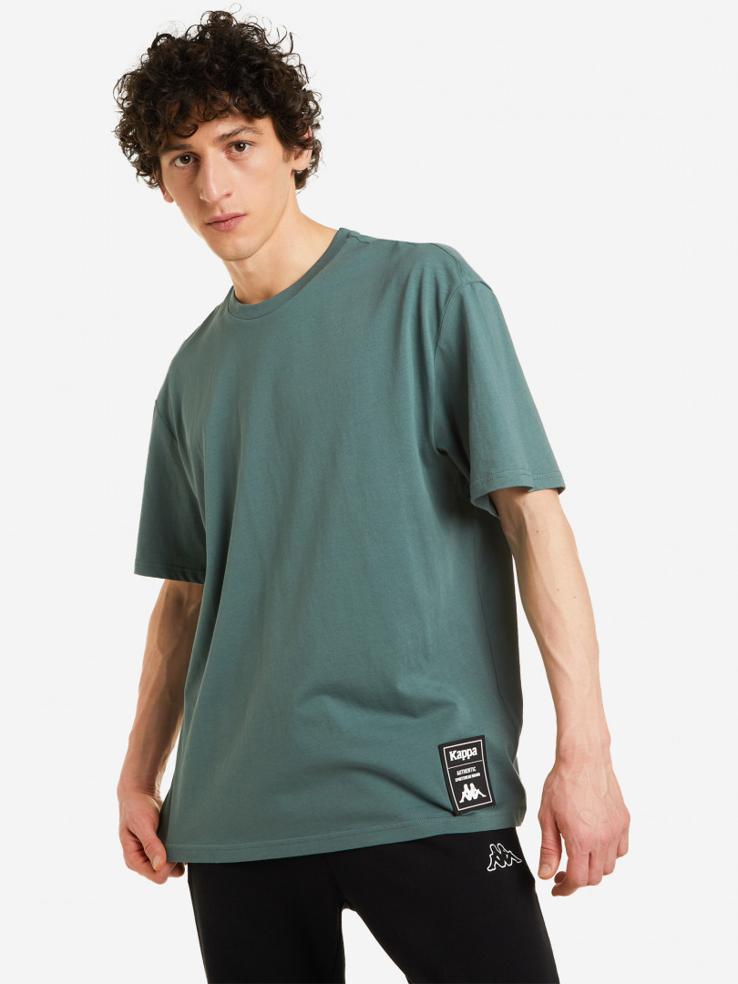 фото Футболка мужская kappa authentic flash, зеленый
