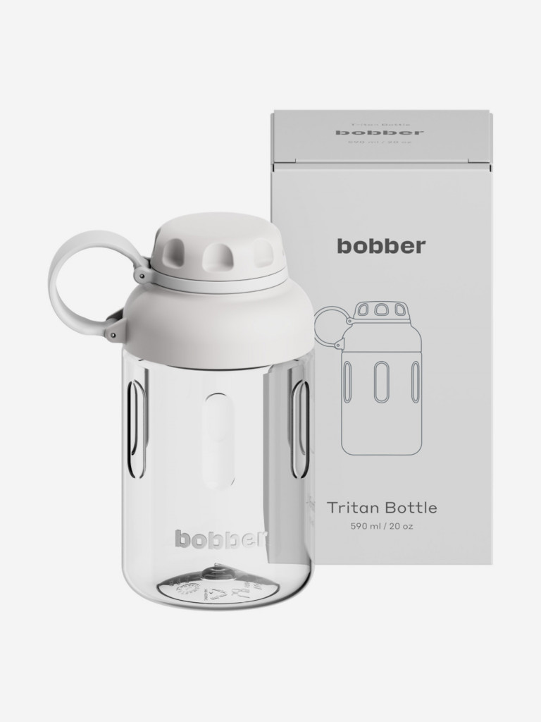 Бутылка тритановая Tritan Bottle для холодных напитков, с ситечком, 590 мл, серый