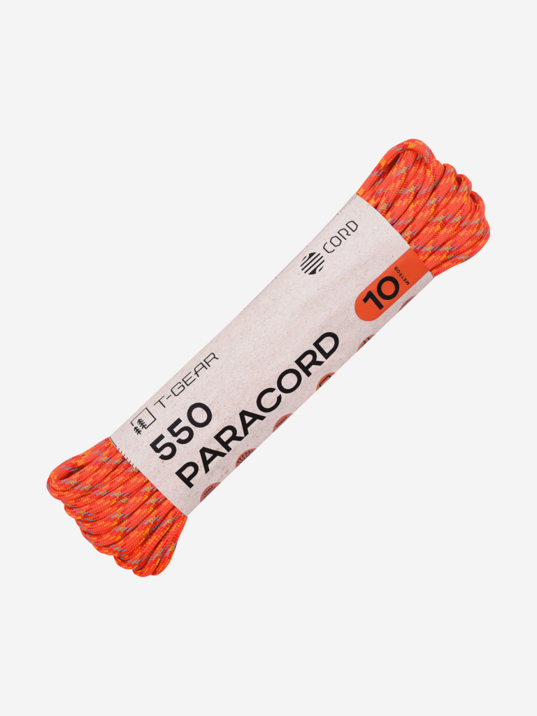 Паракорд 550 T-Gear x CORD nylon 10м световозвращающий (Orange X)