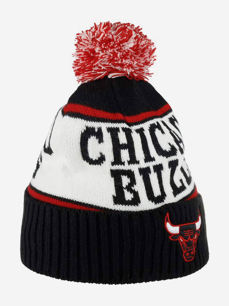 Шапка с помпоном MITCHELL NESS MN1-EU105-WORD-CHIB-BLK Chicago Bulls NBA (черный)
