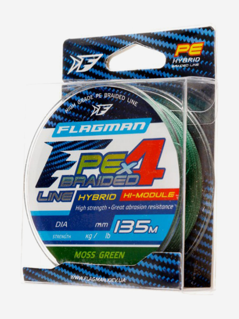 Шнур FLAGMAN PE Hybrid F4 135м MossGreen 0.08мм 3.6кг 8lb