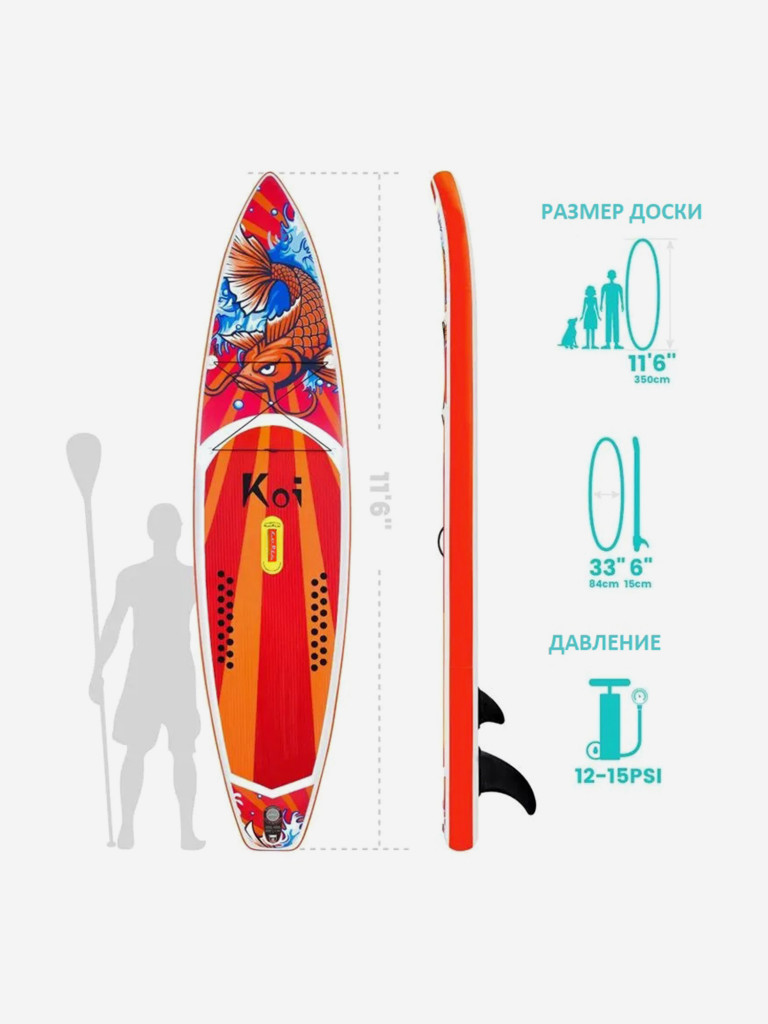 SUP-доска надувная FunWater Feath-R-Lite KOI 11,6