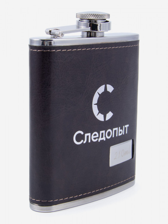 Фляжка Следопыт - Browny в кожанном оплете, 210 мл.