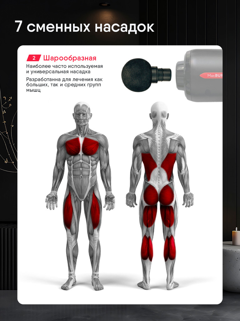 Перкуссионный массажер Ergonova MaxBurn GUN Pro XL