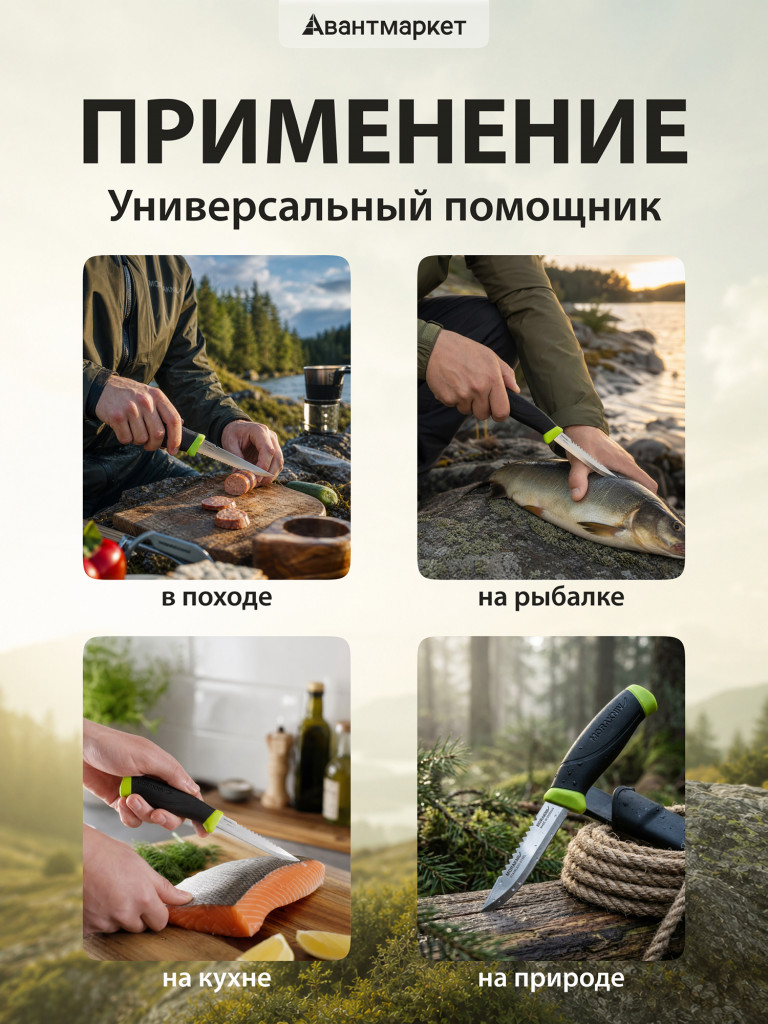 Нож Morakniv Fishing Comfort Serrated Edge, 12208