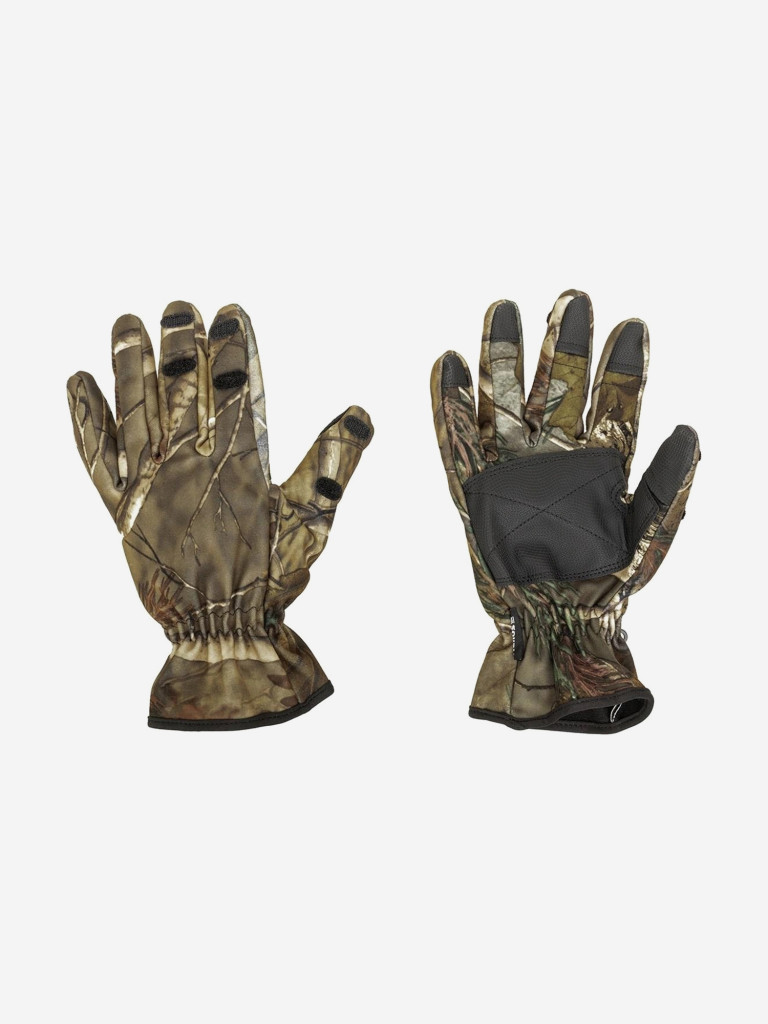 Перчатки для рыбалки и охоты утепленные Helios STRIKER КМФ на липучке