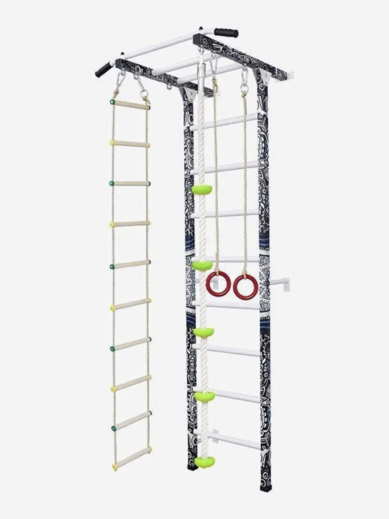 Шведская стенка WestSport "Art-Art" с турником, веревочной лестницей, кольцами, канатом с упорами, тарзанкой