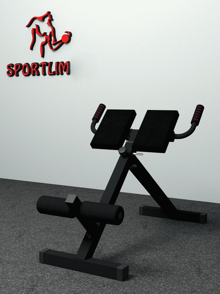 Скамья для гиперэкстензии спины Sportlim черная