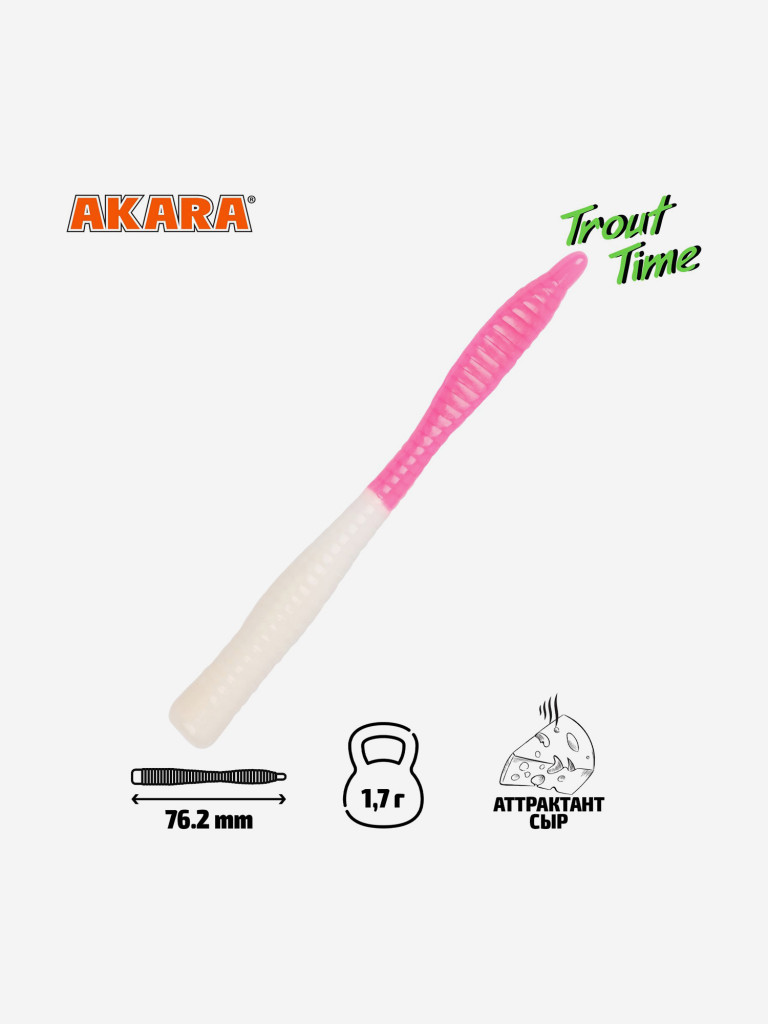 Силиконовая приманка Akara Trout Time WORM 3 Cheese 457 (20 шт.)