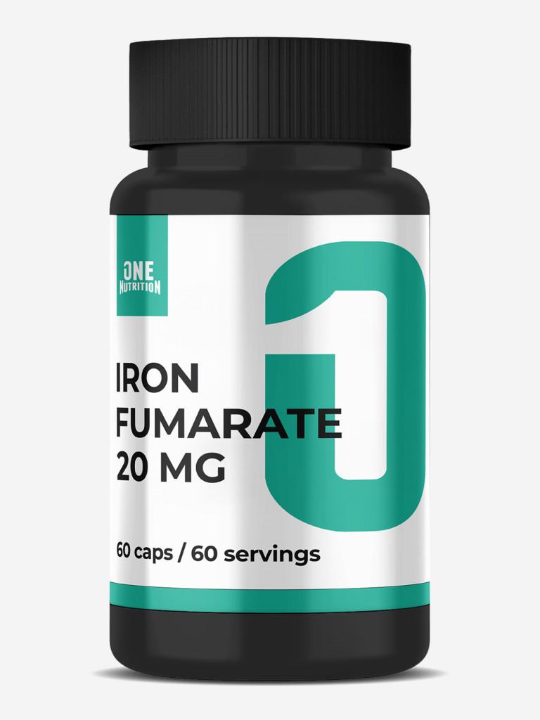 Железа Фумарат, One Nutrition, 20 мг, 60 капсул