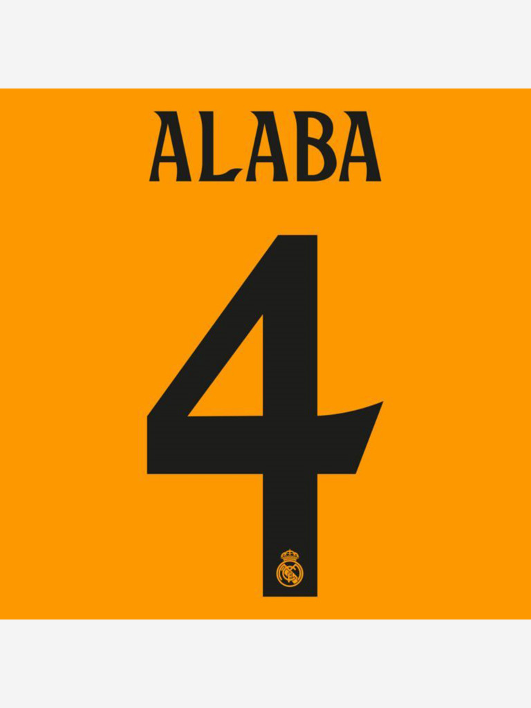 Термонаклейка ALABA / Алаба 4 Реал Мадрид черная