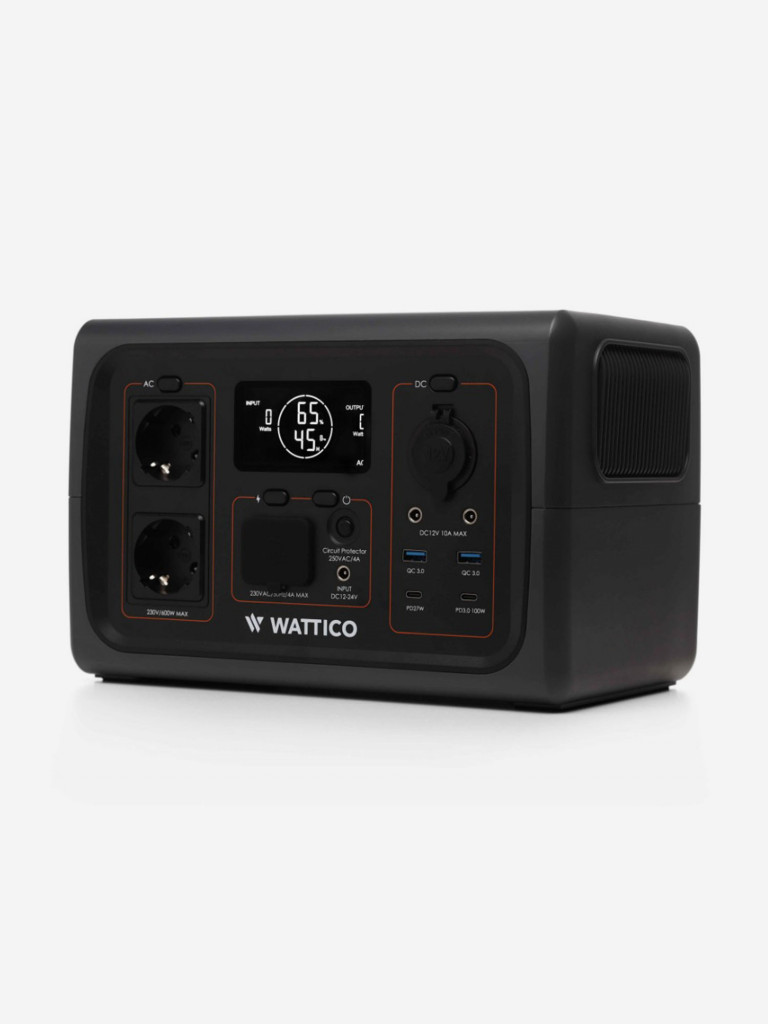 Зарядный комплект: Портативная электростанция и солнечная панель WATTICO 600 ULTRA