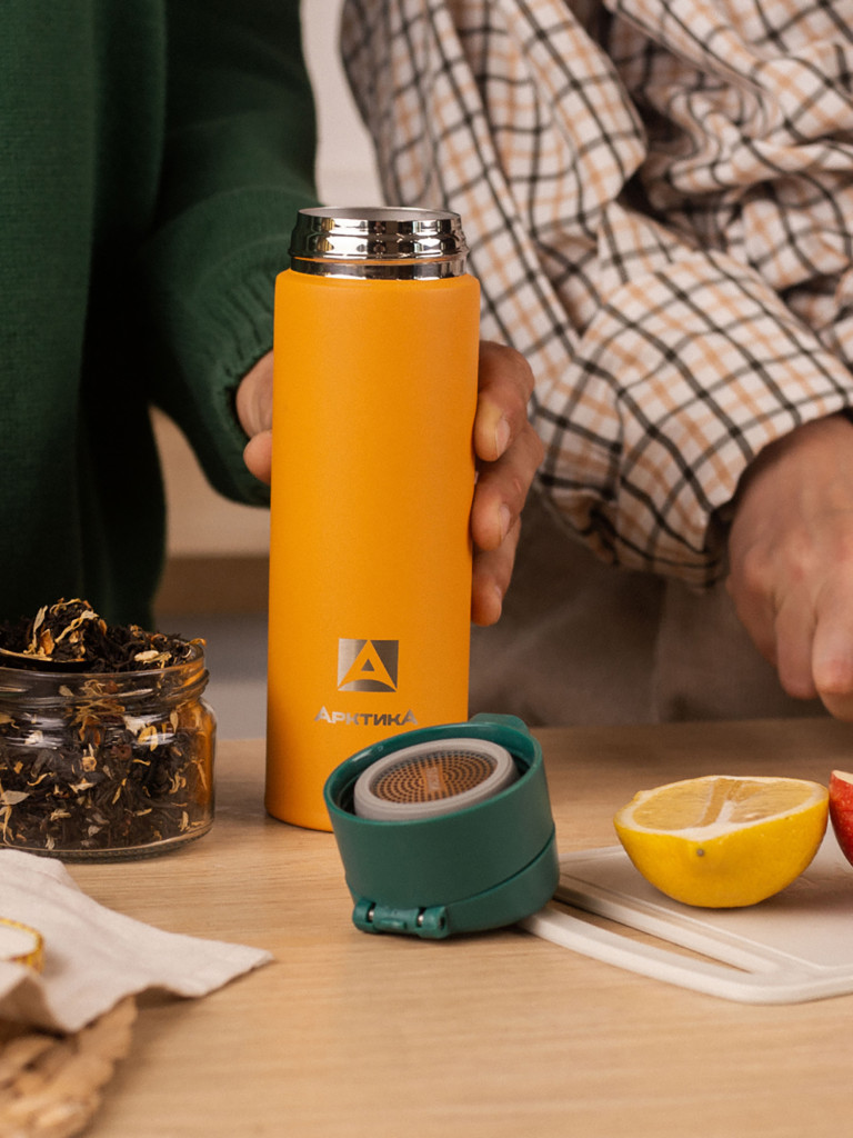 Термокружка вакуумная Арктика, 470 мл, со съемным ситечком, морошка