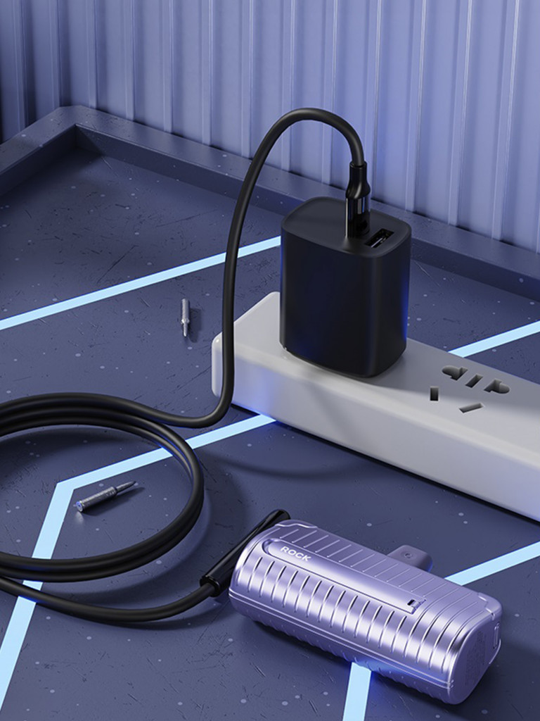 Внешний аккумулятор ROCK P86 Fast Charging Power Bank 4800mAh фиолетовый