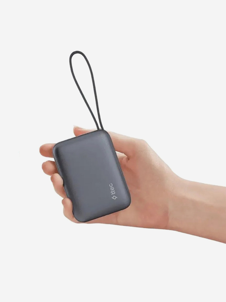 Внешний аккумулятор TTEC ReCharger Mini LCD 10000mAh USB-C PD 35W Powerbank со встроенным кабелем USB-C. Цвет: серый