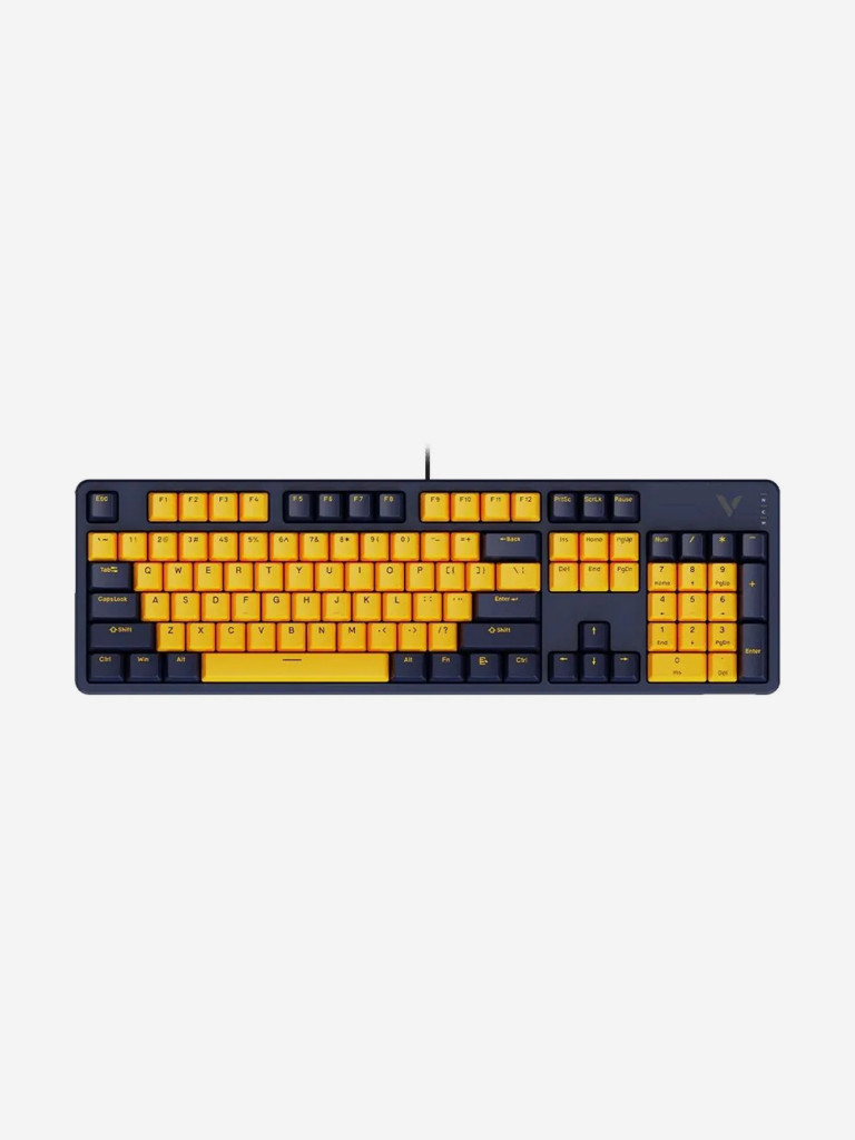 RAPOO Игровая механическая клавиатура проводная V500PRO-2024, цвет - желтый/синий