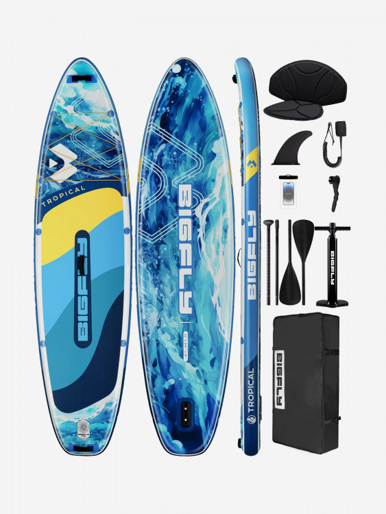 Надувной двухслойный SUP-борд BIGFLY TROPICAL BLUE PRO, 11' 335*86*15 см, сапборд