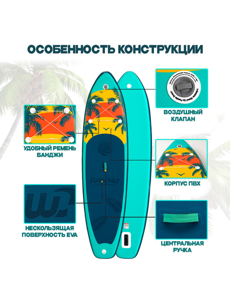 Надувная SUP-доска FunWater BORA, 11' 335*84*15 см сапборд