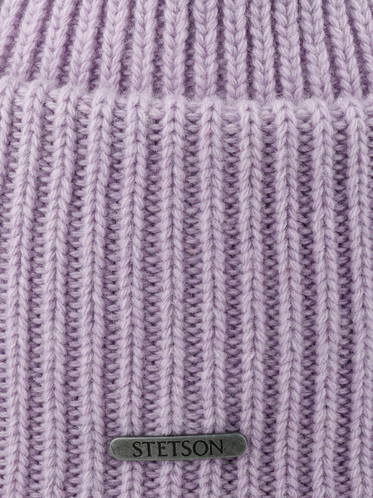 Шапка с отворотом STETSON 8599382 BEANIE WOOL (фиолетовый)