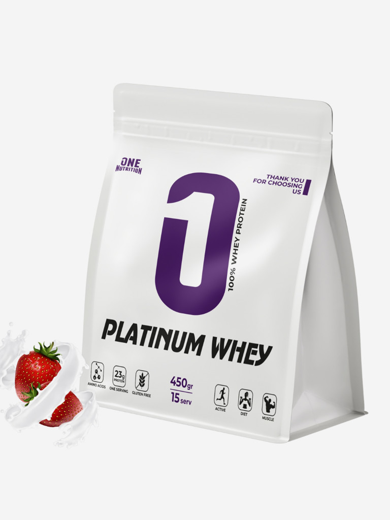 Сывороточный протеин, One Nutrition, 450 г, клубника