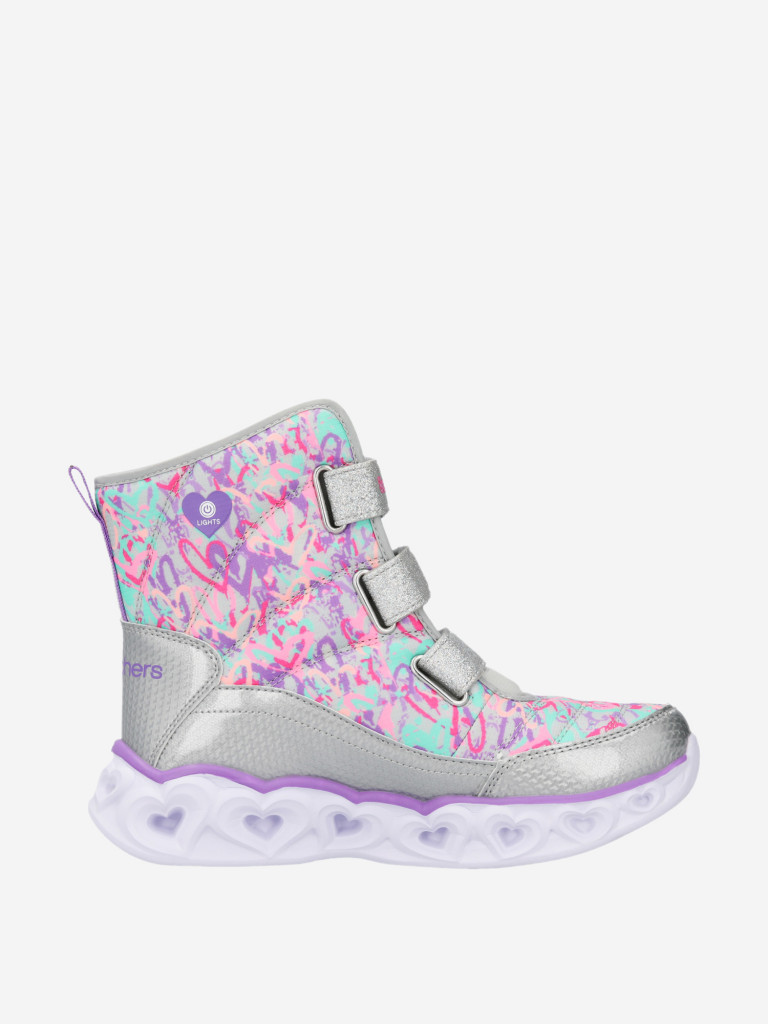 Сапоги утепленные для девочек Skechers Heart Lights-Scribble Hearts