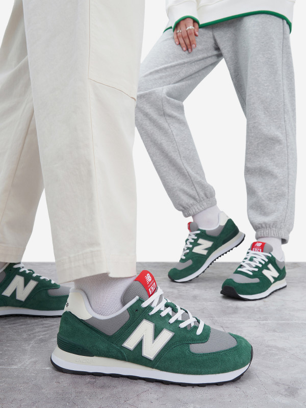 Кроссовки New Balance 574 зеленый/серый/белый цвет — купить за 17999 руб., отзывы в интернет-магазине Спортмастер