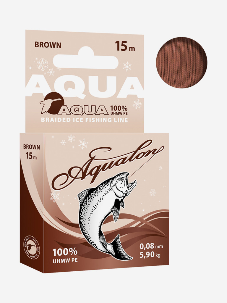 Плетеный шнур для рыбалки AQUA Aqualon Brown 0,08mm 15m