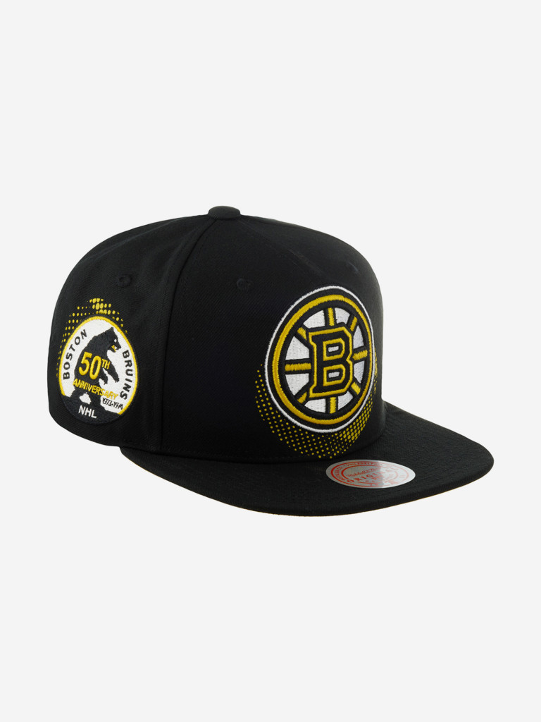 Бейсболка с прямым козырьком MITCHELL NESS HHSS6086-BBNYYPPPBLCK Boston Bruins NHL