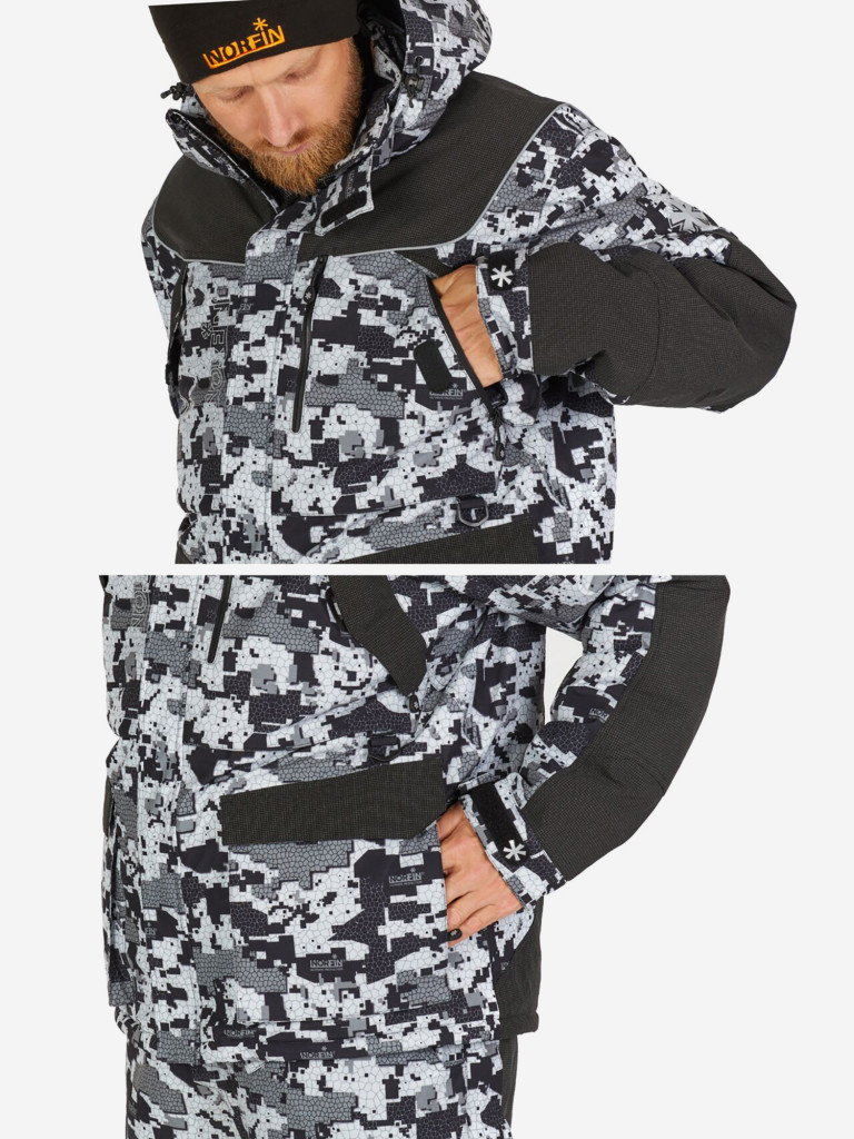 Костюм зимний Norfin EXPLORER 2 CAMO HEAT (куртка+полукомбинезон) для рыбалки и охоты