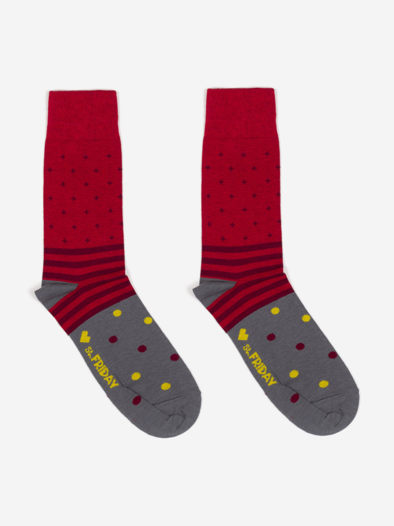 Носки с узорами St.Friday Socks с горошинами Красные