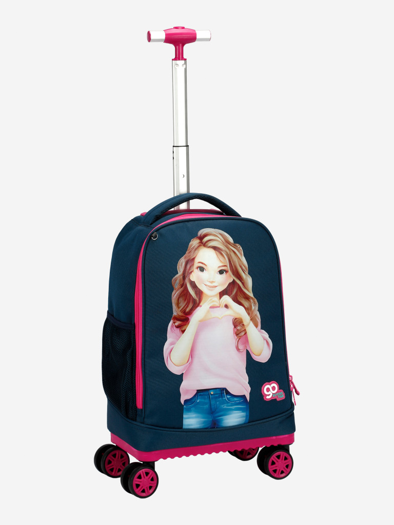 Чемодан детский BEYOND TIME D15 Девочка с сердечком синий