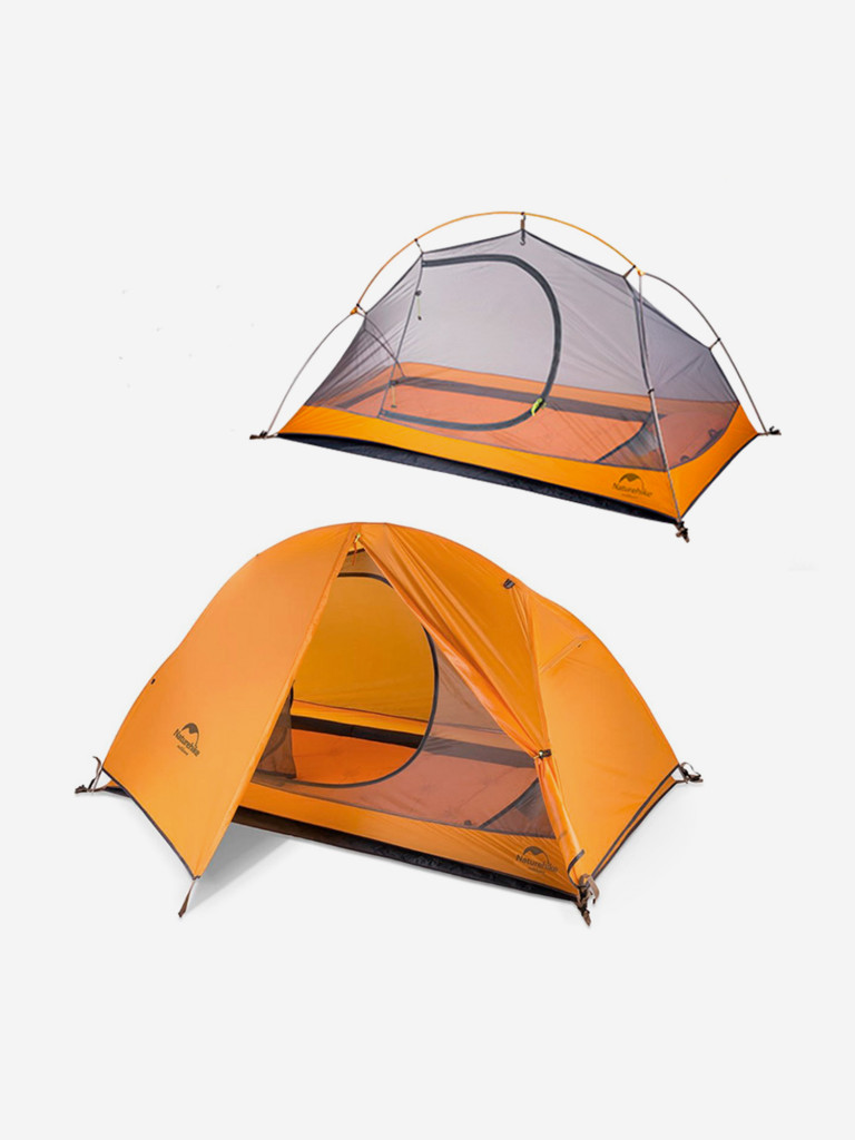 Палатка 1-местная Naturehike Spider 1 Cycling, нейлон 20 D, футпринт, оранжевая
