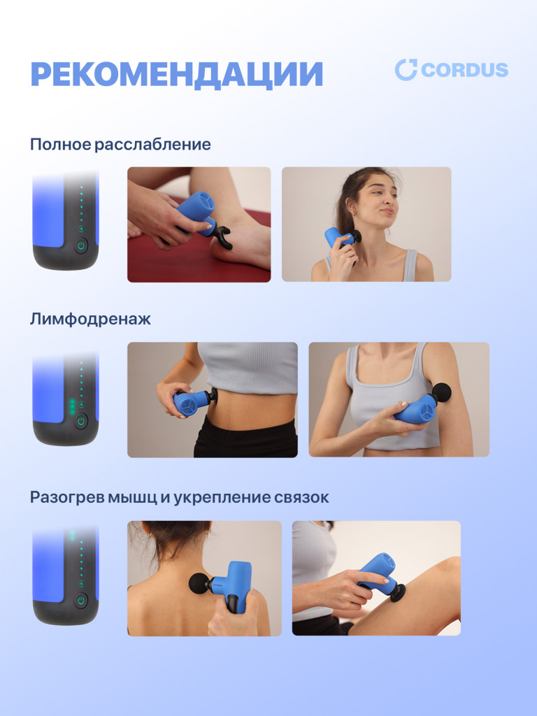 Перкуссионный массажер Cordus Gun