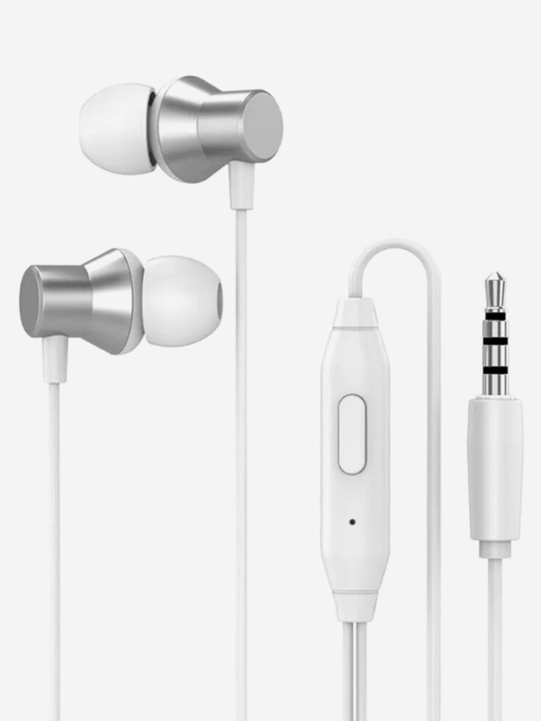 Наушники проводные Lenovo HF130 Metal Earphone серебристые