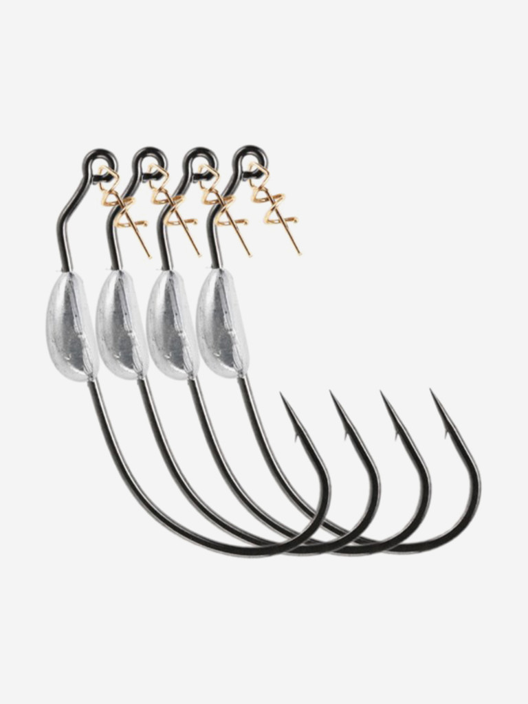 Крючок подгруженный офсетный Decoy Worm 130 Makisasu Weighted #1/0 (в упаковке 4 штуки)